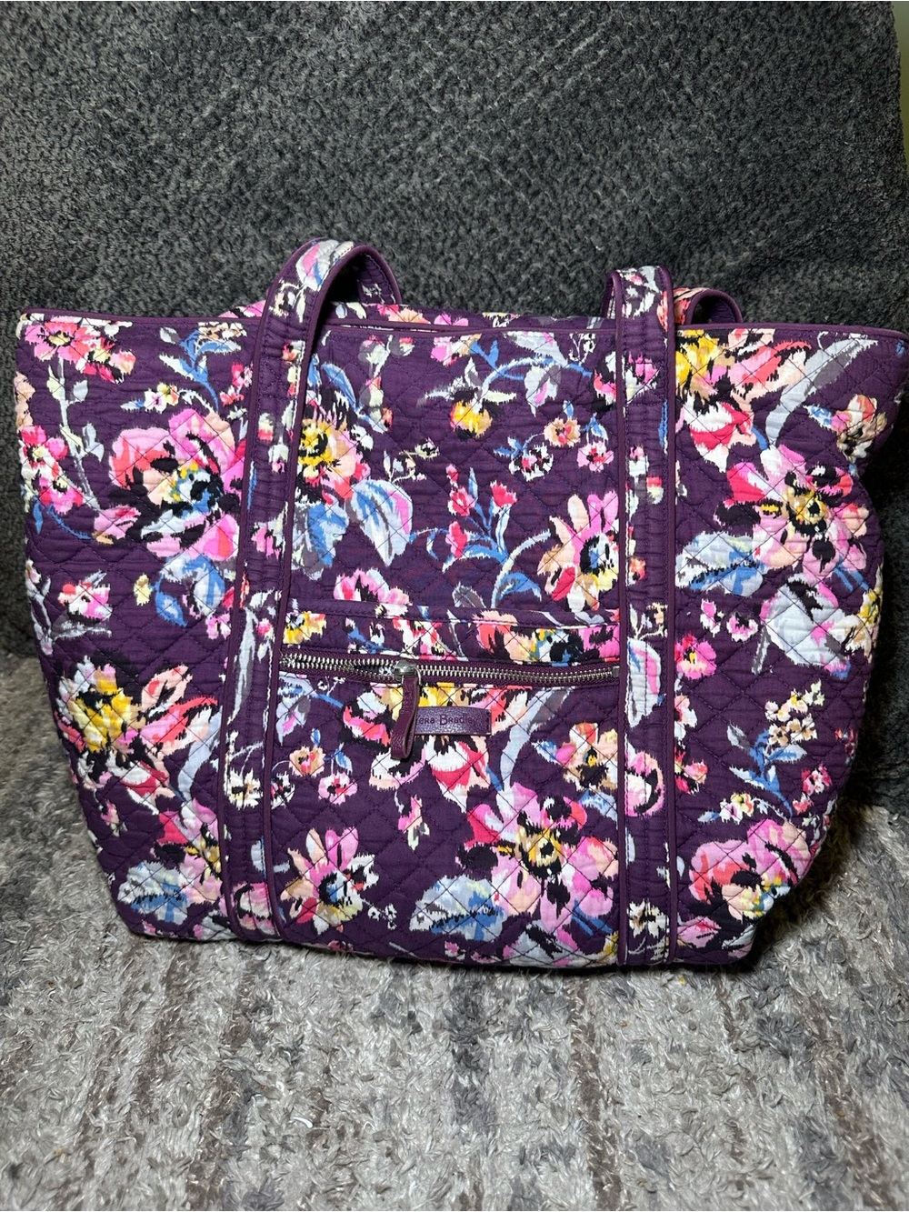 Vera Bradley Purple Floral Quilted Tote